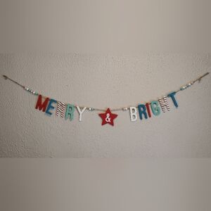 Vintage Christmas Handmade/painted wood hanging banner